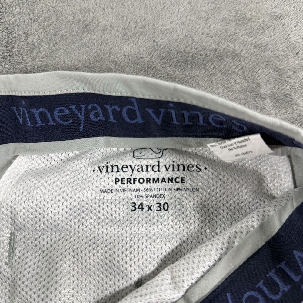 Vineyard Vines Performance Pants Mens Light Gray Stretch Chino Size 34x30 - Picture 5 of 5